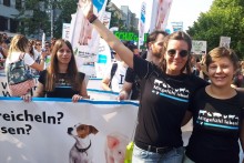 Berliner Sommer: Sojaeis und Tierrechtsdemo