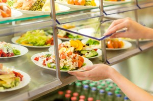Salatbar Mensa ohne Käfigeier